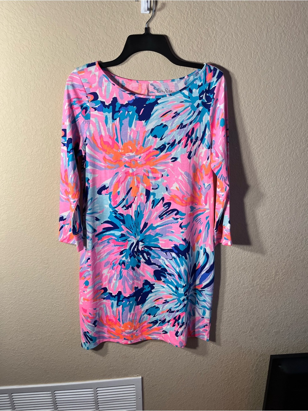 Lilly Pulitzer Pink, Blue & Coral Floral Dress